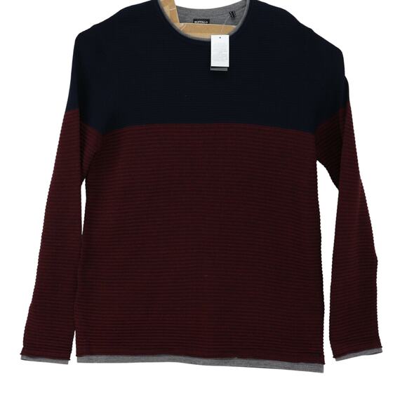 Buffalo David Bitton Warib Striped Ripple Mens Sweater Fico M - Picture 1 of 6